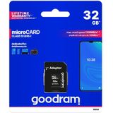 Micro SD-Kaart GoodRam M1AA Zwart MicroSD 32GB cl. 10 UHS-I + Adapter - MicroSDHC