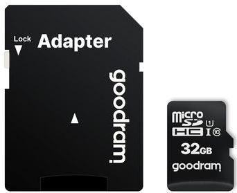 Micro SD-Kaart GoodRam M1AA Zwart MicroSD 32GB cl. 10 UHS-I + Adapter - MicroSDHC