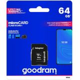 Micro SD Kaart - 64GB - Class 10 - SDXC - Incl. Adapter
