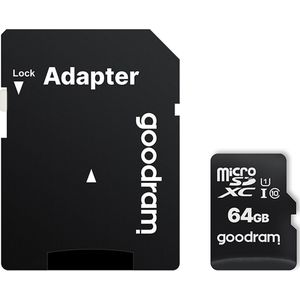 Micro SD kaart 64 GB - Geheugenkaart - SDXC - Class 10 - tot 100mb/s - incl. SD adapter