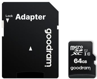 Micro SD Kaart - 64GB - Class 10 - SDXC - Incl. Adapter