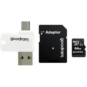 All-in-One MicroSD 64GB cl. 10 UHS-I + Adapter + Card reader - MicroSDHC