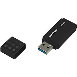 goodram USB-Speicherstick mit 32GB UME3 - USB 3.0 DatenSpeicherung Pen Drive - Lesegeschwindigkeit bis zu 60 MBs - mit Anti Rutsch Memory Stick - USB Flash Laufwerk Schwarz 10,3 x 12,3 x 1,2 cm
