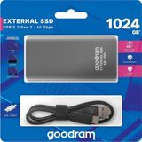 Goodram External SSD SSDPR-HL100-01T, 1TB + kabel USB TYPE-C 3.2 Gen2 (internal SATA 6 GBBS)