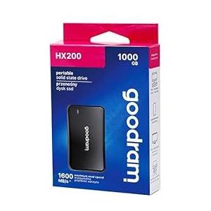 Goodram - HX200 - Externe SSD - 1TB - Zwart - USB Type C + A - USB 3.2 Gen 2