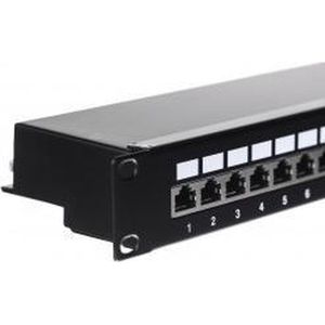 Netrack - 104-07 - Patchpanel - Zwart - 19 inch - 24 poorten - 1U