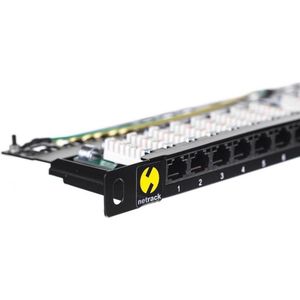 Netrack - 104-10 - Patchpaneel - Zwart - 24-Poort - Rackmontage