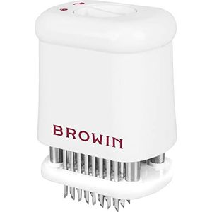 Browin® Vlees zacht maken 311401 | vleesmaler met 56 roestvrij stalen Ultra Sharp naalden | specerijen, steakmachine, steakmachine, kunststof | bereiding van steaks | meat tenderizer rechthoekige vorm