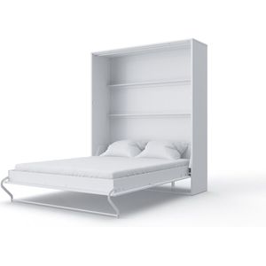 INVENTO 14 Verticaal Vouwbed - Logeerbed - Opklapbed - Bedkast - Modern Design - Mat Wit - 200x160