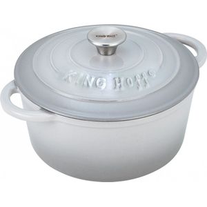 Kinghoff 1521 - gietijzeren braadpan - Ø24 cm - 4L - grijs - emaille