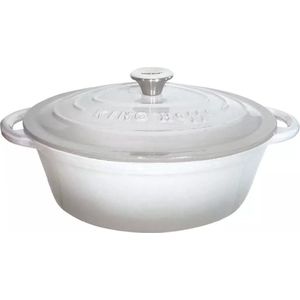 Kinghoff - 1522 - Gietijzeren Braadpan - Ovaal - Grijs - 4,5L - Emaille