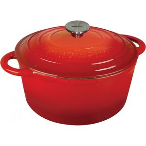 Kinghoff 1529 - gietijzeren braadpan - Ø24 cm - 4L - rood- emaille