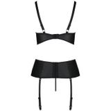 PE Jannies corset & thong with open cups black