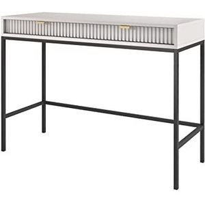 Furniture24 Bureau Nova T104 make-uptafel met 2 schuifladen grijs, 104x78x50