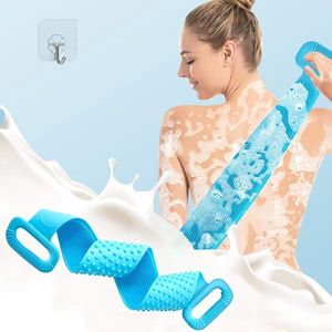 Siliconen Body Badborstel | Body Back Scrubber | Body Washer | voor persoonlijk | bubbeltype | 2 stuks | Blauw | Roze