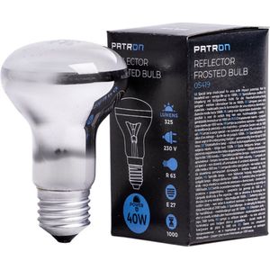 Patron - E27 R63 Reflector Gloeilamp - 40W - Wit - Mat