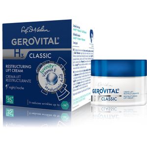 Gerovital H3 Classic Hydraterende nachtcrème 35+ - Anti-age - Hyaluronzuur en Vitamine E - 60% meer elastisch huid 70% - antirimpeleffect - Rimpels worden tot 36% verminderd - rijpe en droge huid - geriatrisch effect - 50ml