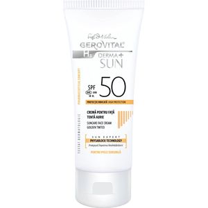 Suncare gezichtscrème SPF50 Golden tinted - 50 ml - Derma+ Huidverzorging Sun