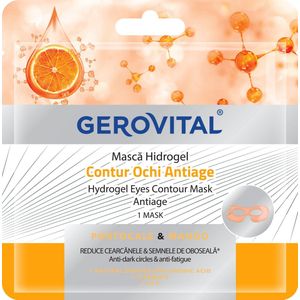 Hydrogel Oogcontour Masker Anti Age , Hyaluronzuur, Vitamine E & Q10 | Vermindert donkere kringen en tekenen van vermoeidheid. Sinaasappels en mango's.