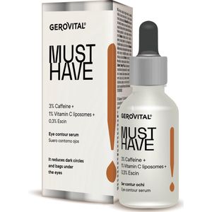 Gerovital MUST HAVE - Oogserum - vermindert donkere kringen - 3% Caffeine Solution + 1% Vitamine C liposomen + 0,3% Escine - tegen Wallen en Donkere Kringen - oogserum