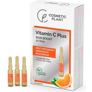 Cosmetic Plant Skin Boost Ampoules with Vitamin C Tetra, Coenzyme Q10 and Vitamin E, 92% natural ingredients 10 x 2ml