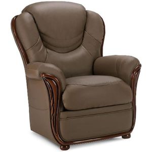 Fauteuil ADELAIDE - 100% buffelleer - Taupe