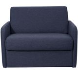 Slaapfauteuil met matras van stof NADOA - Slaapafmeting 70 cm - Blauw L 102 cm x H 88 cm x D 96 cm