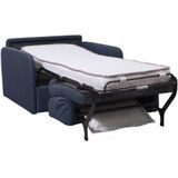 Slaapfauteuil met matras van stof NADOA - Slaapafmeting 70 cm - Blauw L 102 cm x H 88 cm x D 96 cm