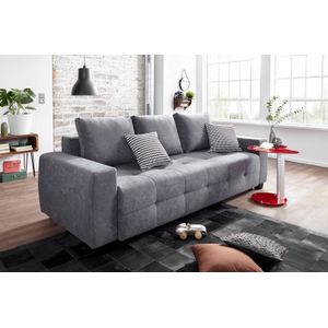 Slaapbank - Antraciet - 241 cm Breedte - 94 cm Diepte - 90 cm Hoogte - 45 cm Zithoogte
