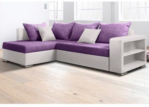 COLLECTION AB Ecksofa "John L-Form", Regalarmlehne,Bettfunktion,Bettkasten,Ottomane beiseitig montierbar