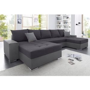 COLLECTION AB Wohnlandschaft »XXL-Josy U-Form, Breite 333 cm, mit 2 Recamieren 77 & 97 cm«, inkl. Bettfunktion, Bettkasten, mit 5 gleich großen Rückenkissen