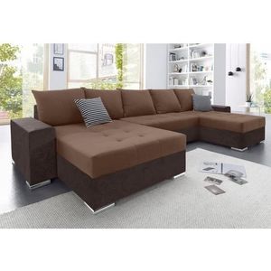 Poef - Bruin - Zilverkleurige Poten - 333 x 161 x 84 cm