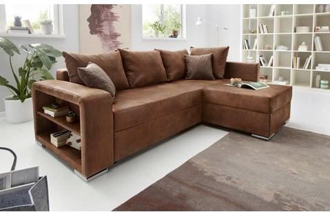 COLLECTION AB Ecksofa »John L-Form«, inklusive Bettfunktion und Bettkasten