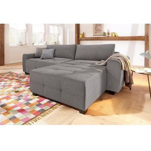 Home affaire Ecksofa Bella L-Form, wahlweise mit Bettfunktion und Bettkasten, Steppung im Sitzbereich