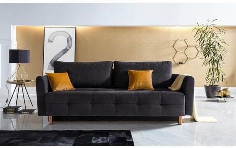 INOSIGN Schlafsofa Nordic, mit Federkern und Metallbeinen, Steppung im Sitzbereich