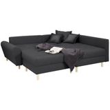 Home affaire Ecksofa Rice L-Form inkl. Hocker, Set, mit Bonnellfederkern, Hocker & Kissen, Ottomane beidseitig montierbar