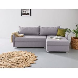 Hoekbank - Lichtgrijs - Zwart - Silver - 218x141 cm