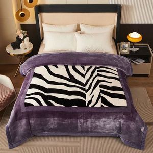 IBBO Shop - Luxe Flanel Fleece Dikke Bed Deken Vol - Plaid deken - Afmeting 200x230cm - Zacht en warme Fleece deken - 2 Ply Reversible Raschel Bed Blanket for Autumn Winter - Ademend N Wasbaar - 4 Kg