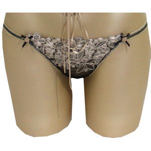 I.D. Sarrieri- string - zwart met goud - size 4 / XXL / 44