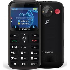 Allview D2 Senior Zwart, 2.31 "", TFT, 240 x 320 pixels, Dual SIM, Bluetooth, 3.0, Ingebouwde came (2G), Sleutel mobiele telefoon, Zwart