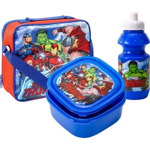 The AVENGERS Lunchtas met broodtrommel en beker Iron Man Hulk Spider-Man