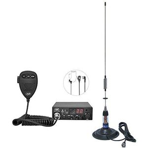 CB-draadloze kit CB PNI Escort HP 8001L ASQ + CB-antenne PNI ML70, sigarettenaansteker en hoofdtelefoon HS81L inbegrepen