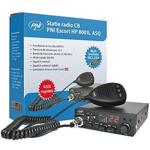 CB Radio PNI Escort HP 8001L ASQ bevat HS81L-headset, Zwart