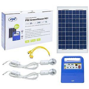 PNI - GreenHouse H01 - zonnepaneel - 12V 7ah accu - USB lader - Radio - MP3 - 2 led lampen