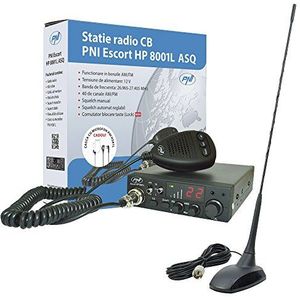 CB radio-apparaat PNI ESCORT HP 8001L ASQ + CB-antenne PNI Extra 48, sigarettenaanstekerstekker en hoofdtelefoon HS81L meegeleverd