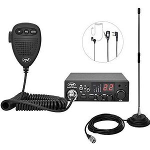 CB-radio PNI ESCORT HP 8001L ASQ 4W 12V, 40 kanalen + CB-antenne PNI Extra 40 met magneet inbegrepen, lengte 45 cm, 30W