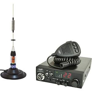 PNI Pakket CB Escort HP 8024 ASQ-radio + CB ML70-antenne met magneet, 12-24 V, 40 kanalen, 4 W