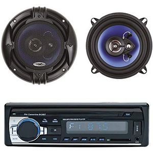 Pakket Radio MP3-speler voor auto PNI Clementine 8428BT 4 x 45 W + coaxiale luidspreker voor auto PNI HiFi500, 100 W, 12,7 cm