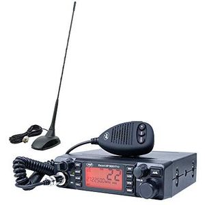 PNI HP 9001 Pro ASQ CB Radio Escort verstelbaar, AM-FM, 12 V, 4 W + CB-antenne Extra 48 met magneet inbegrepen, 45 cm, 150 W, SWR 1.0
