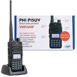 PNI Tragbares VHF/UHF-Dualband-Radio PNI P15UV, 144–146 MHz/430–440 MHz, 999 Kanäle, mit 1500-mAh-Akk..., Walkietalkie